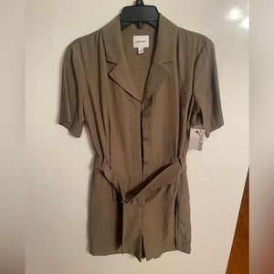 Nine West green Belted Romper Size M